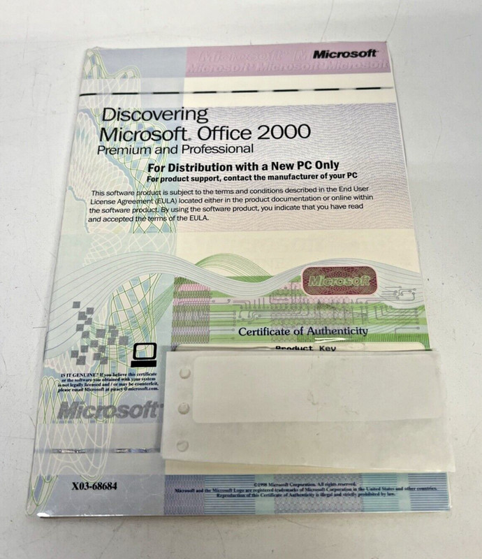 MS Microsoft Office 2000 Premium and Professional Edition NEW & SEALED