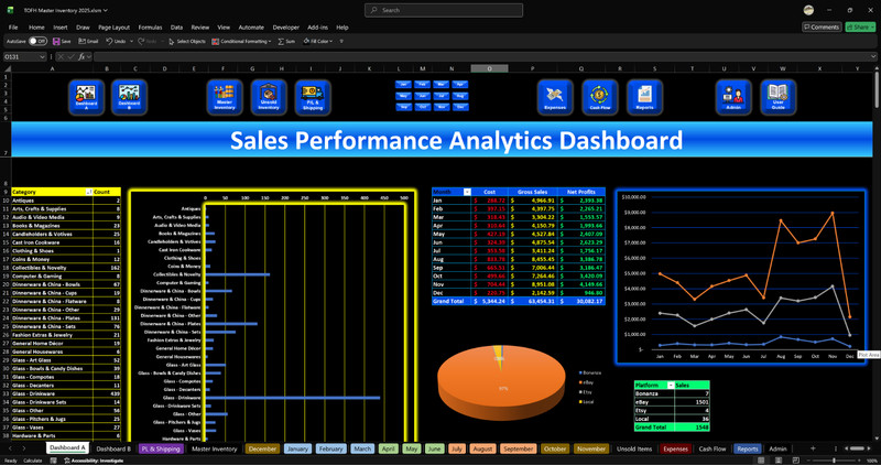 Reseller Inventory & Sales Tracking System Excel Workbook No Subscription (Pre)