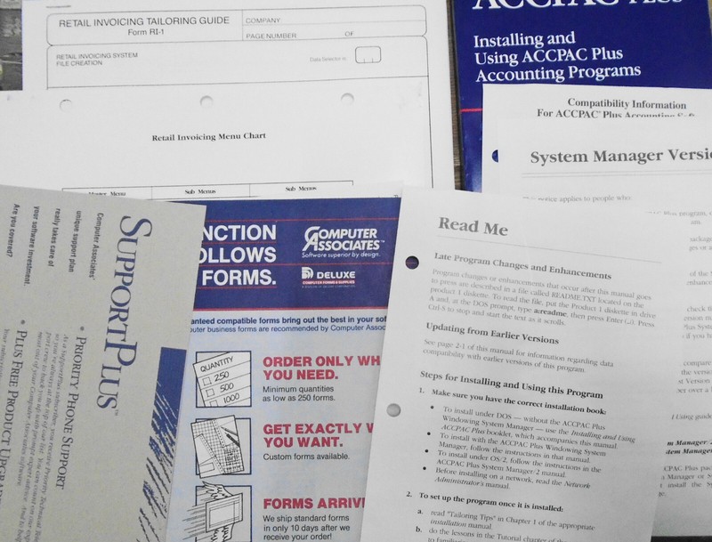 ACCPAC Plus by Computer Associates - GL, AR, AP, Payroll, Graphics... 1988 NEW gallery