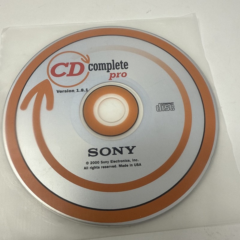 Vintage Sony CD Complete Pro Version 1.8.1 (1999, CD-Rom) Computer Software
