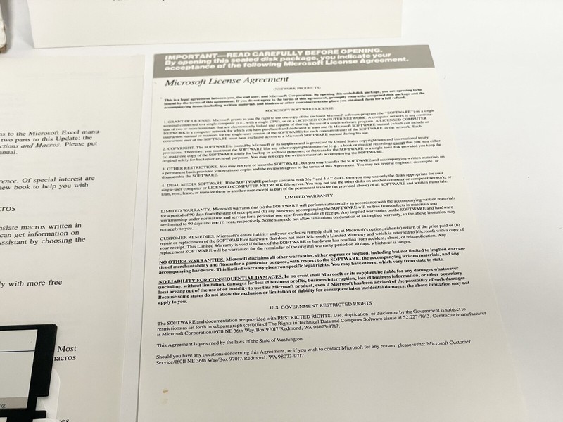 RARE Microsoft Excel Version 2.10 for IBM Personal System/2 + Inserts gallery