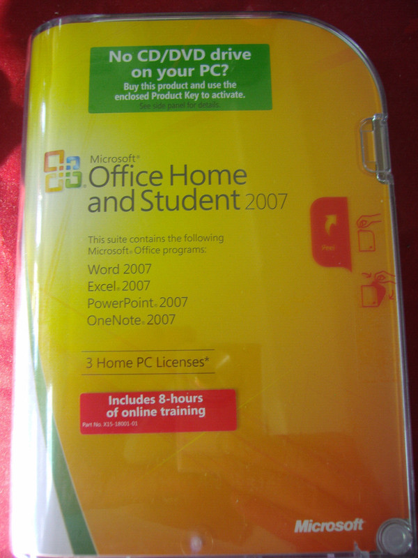 Microsoft MS Office 2007 Home and Student for 3 PCs Full English=NEW SEALED BOX=
