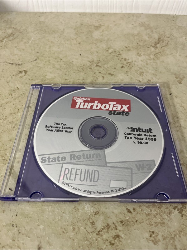 Intuit Quicken Turbotax State California Return Tax Year 1999 V99.00 Disk Only gallery
