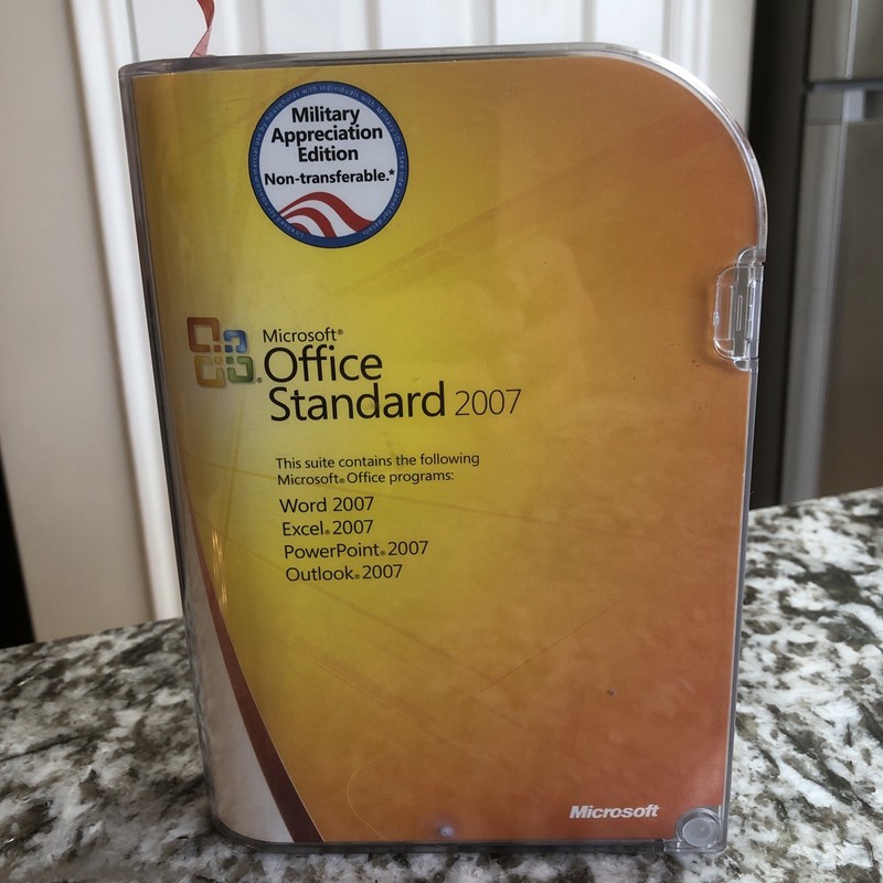 Microsoft Office Standard 2007 Military Appreciation Edition Word Excel Etc. 1/3