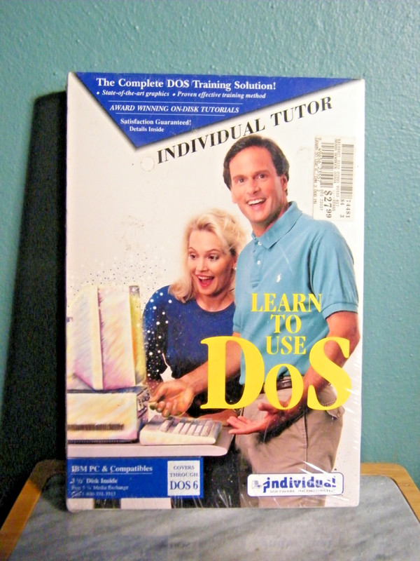 NOS! Individual Tutor Learn To Use DOS Box Sealed New In Box DOS 6 Floppy Disk