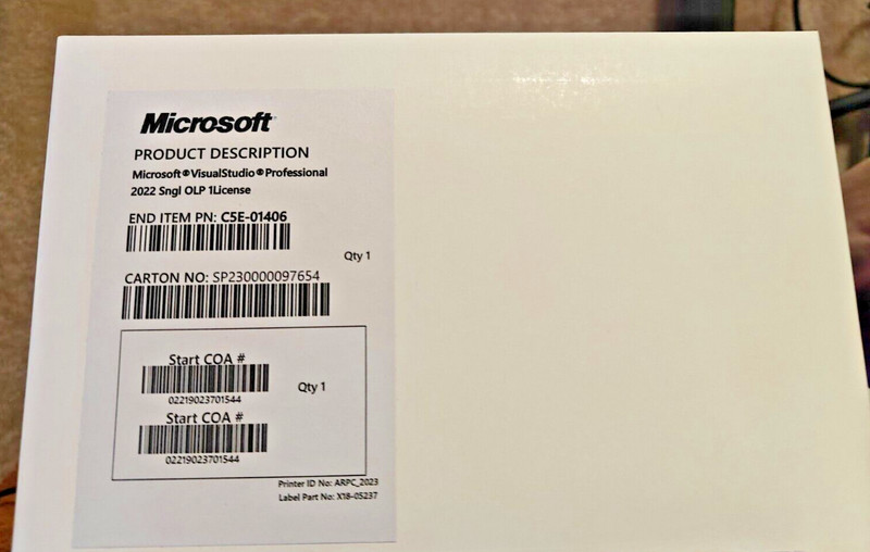 Microsoft Visual Studio 2022 Professional or Enterprise - 1 Device License