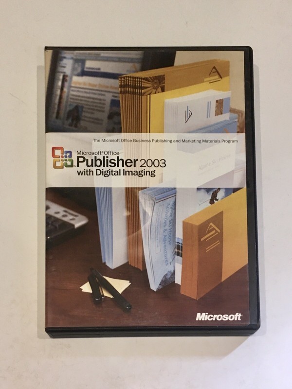 Microsoft Office Publisher 2003 with Digital Imaging 9 Pro 3 Discs With Key