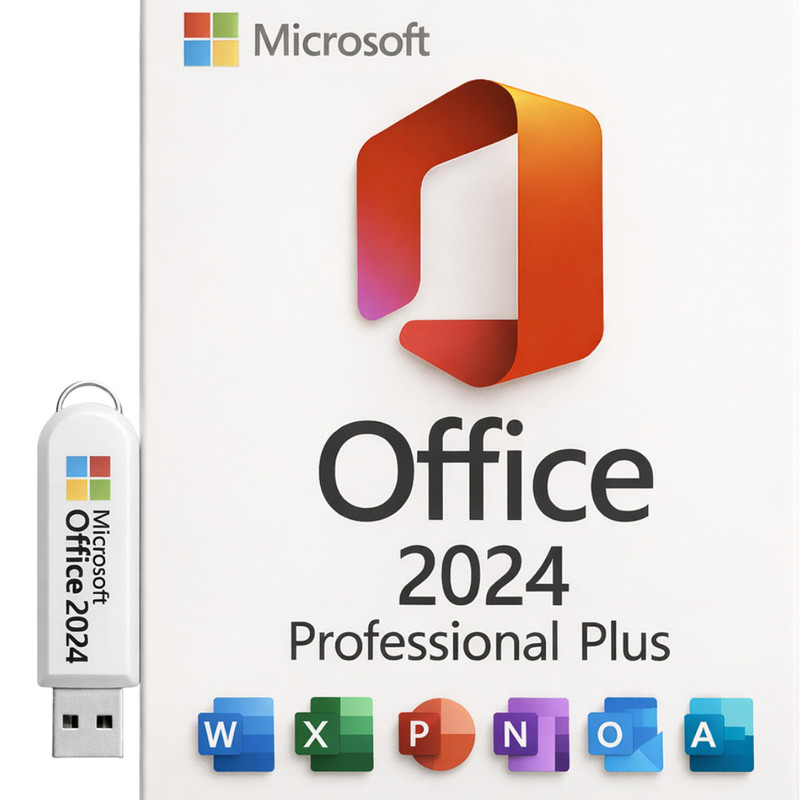 Microsoft Office 2024 Pro Plus Window 10 & 11 USB Drive - Lifetime - 1 User PC