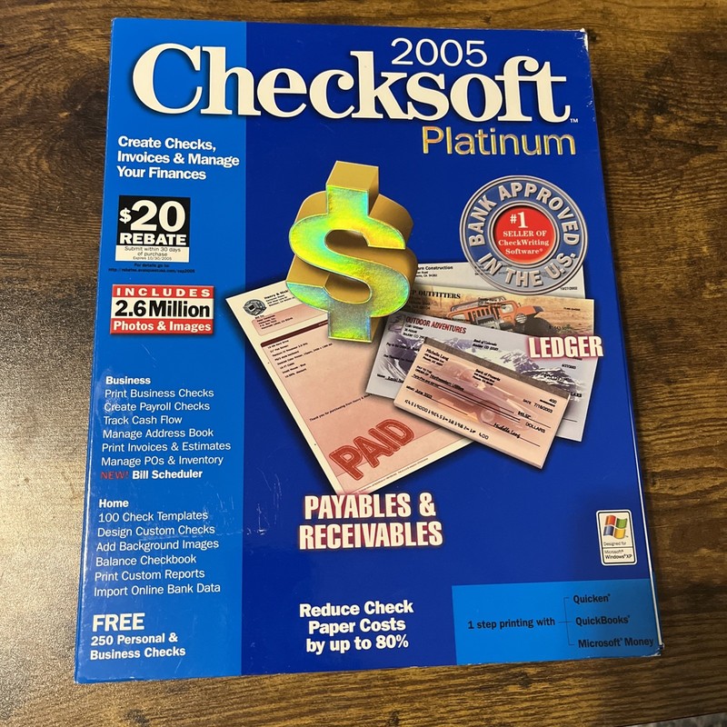 CHECKSOFT PLATINUM 2005 Business/Home QUICKBOOKS! New Condition Free Shipping