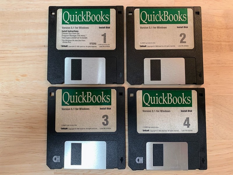 Vintage Software: QuickBooks Ver 3.1 for Windows-3.5″ Diskettes-One Owner-Tested