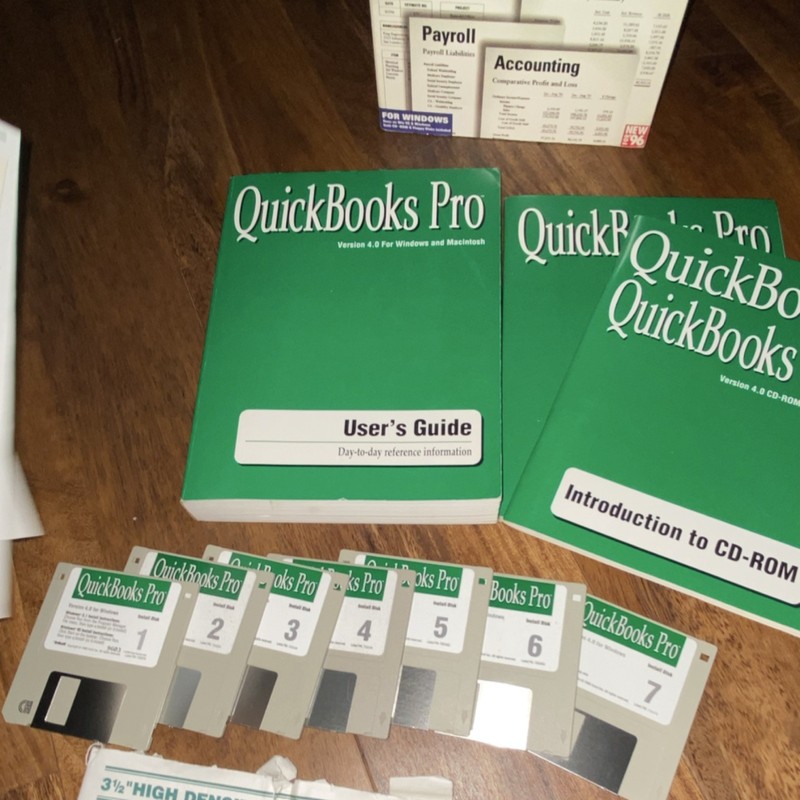 Quicken QuickBooks Pro 4.0 Windows Mac 3.5" Floppy Discs Manuals gallery