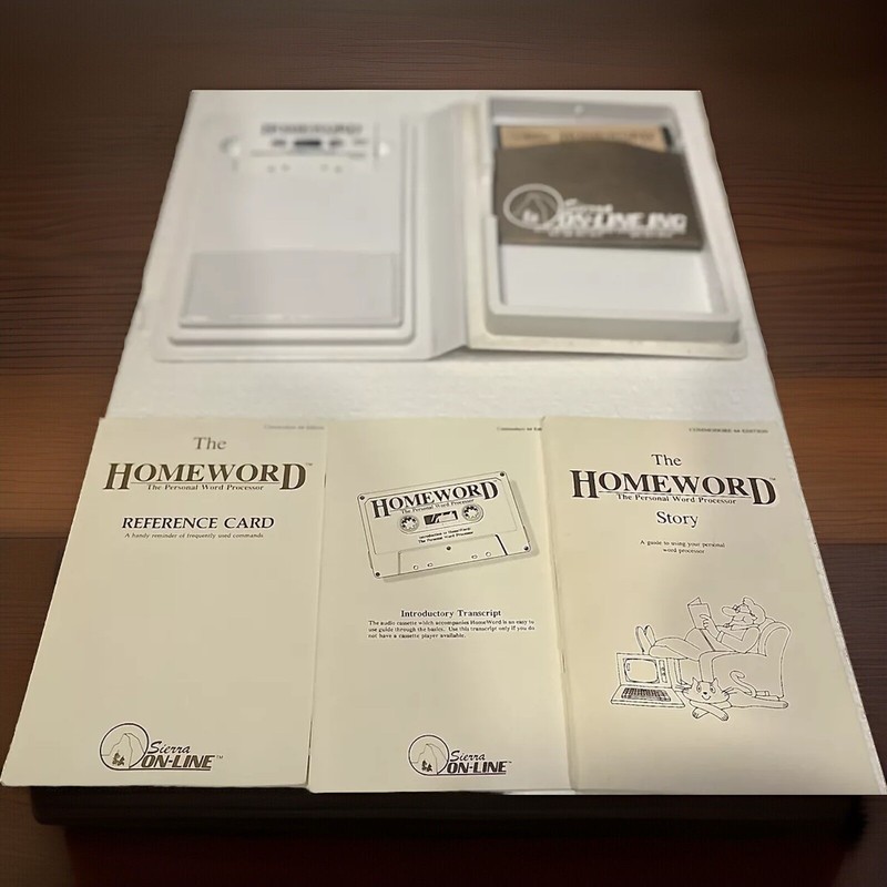 Sierra On-Line HomeWord Word Processor Rare Commodore 64 Big Box Software gallery