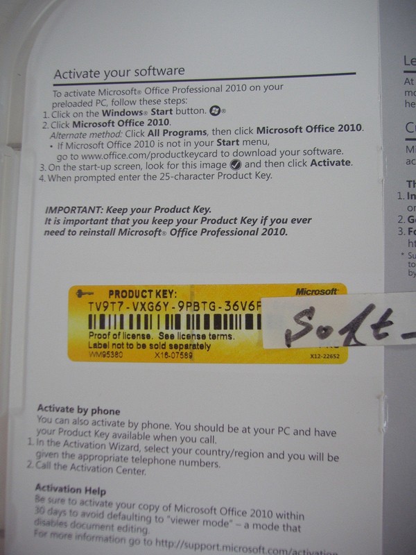 MS Microsoft Office 2010 Home and Business Product Key Card (PKC) =BRAND NEW= gallery