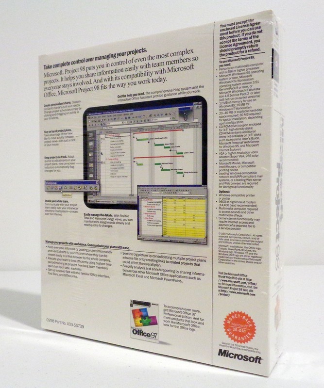 Microsoft Project 98 Full Version Software for Windows 95 PC Retail Box NEW gallery