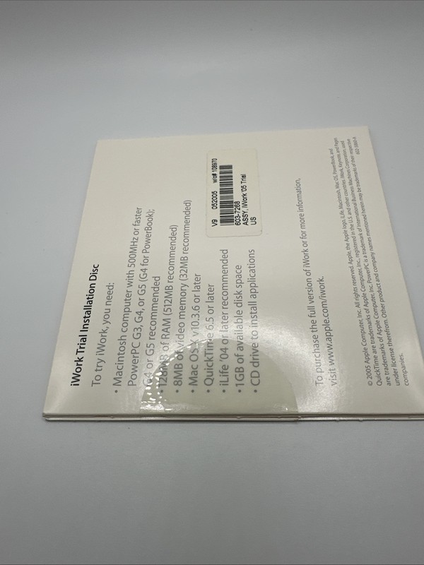 Apple iWork '05 Trial Version CD-ROM Package 603-7268-C gallery