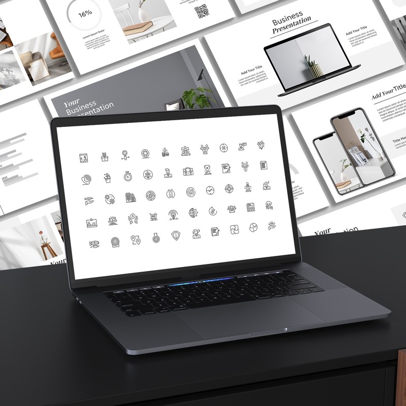 Clean PowerPoint Template - Modern White Minimalist Business Presentation gallery