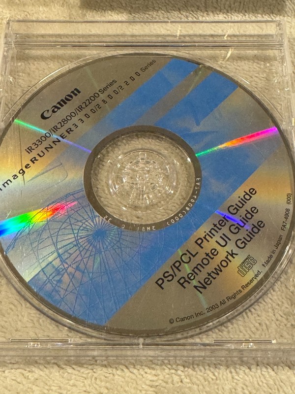 Canon ImageRunner PS/PCL Printer Guide/Remote UI Guide/Network Guide – CD ONLY!!