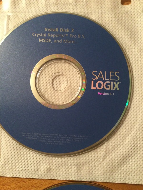Brand New. SalesLogix 6.1 .Integrated CRM Suite. Crystal Reports Pro 8.5, Etc gallery