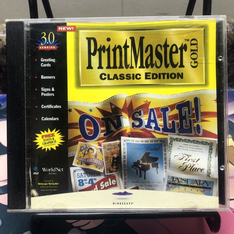 Mindscape Print Master Gold Classic Edition 3.0 Version PC CD-ROM #ML