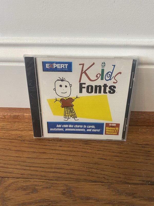 Vintage Expert Software Kids Fonts Windows 95 & 3.1 New Sealed 1996