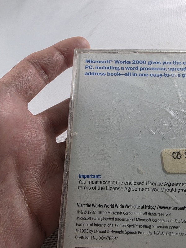 Microsoft Works 2000 #X04-78883 Replacement Disc (PC, 1999) gallery