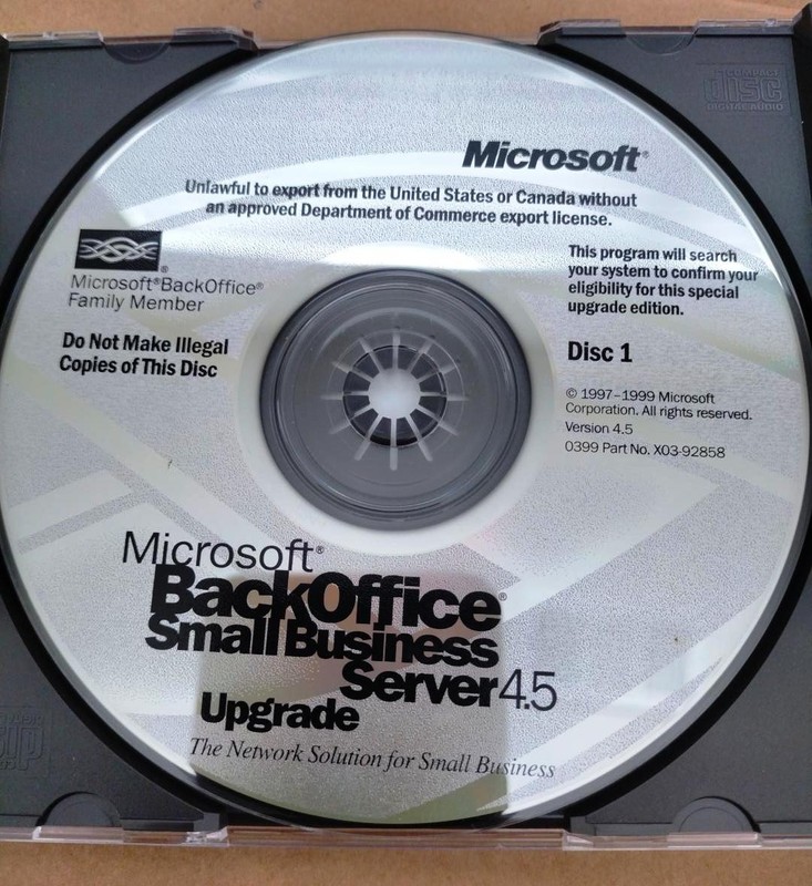 Microsoft BackOffice Small Business Server Version 4.5 w/ CD Key License gallery