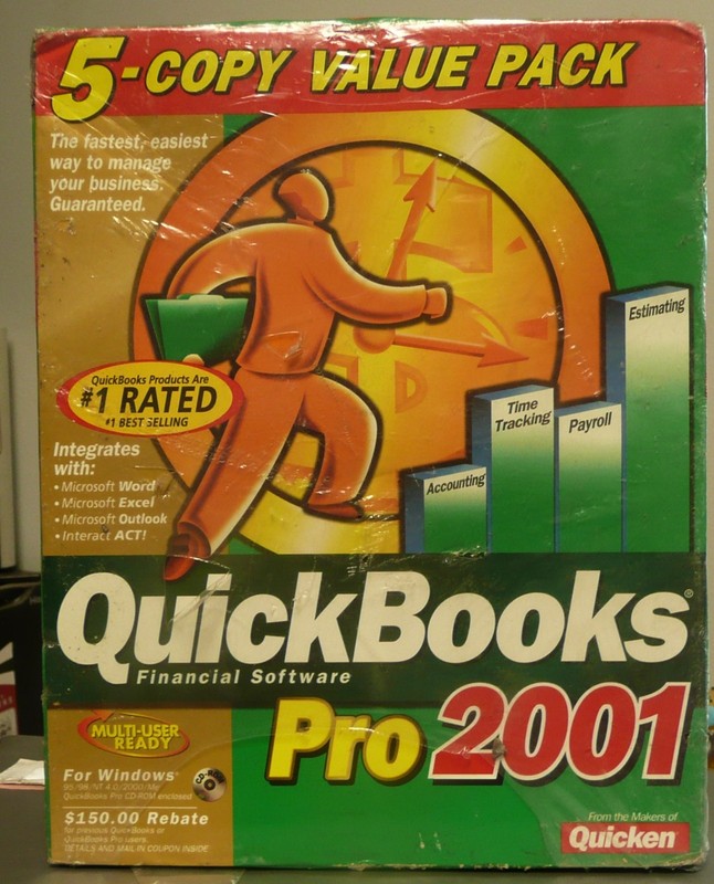 Intuit Quickbooks Pro 2001 Financial Software 5-Copy Value Pack