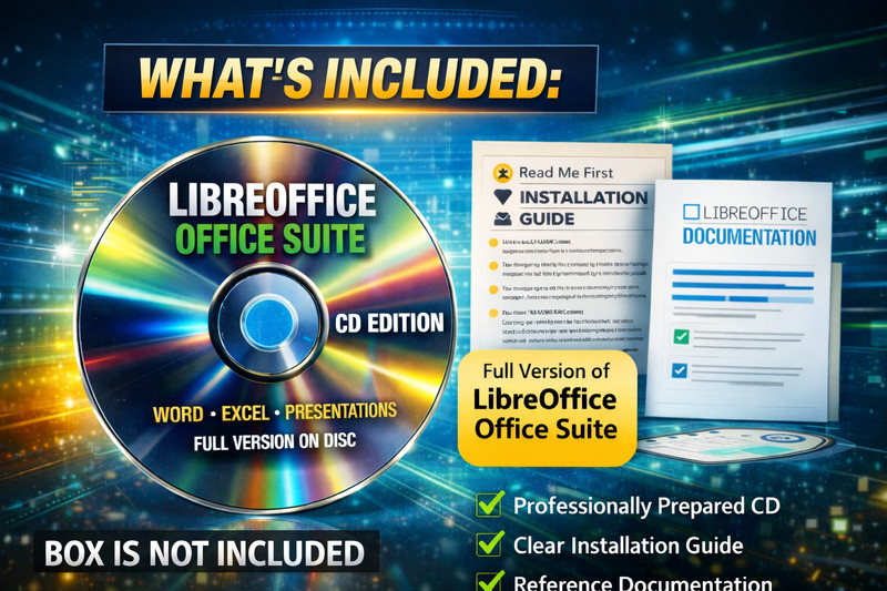 LibreOffice Office Suite CD | Opens DOCX XLSX PPTX | Offline No Subscription gallery