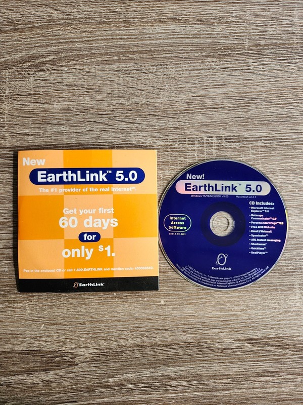 Vintage Internet Access Software Earthlink 5.0
