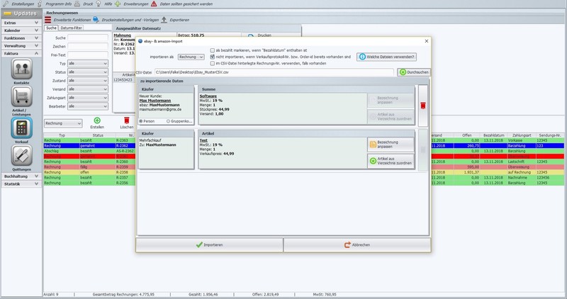 Invoice program network for 10 computers, server, client, software for offices gallery