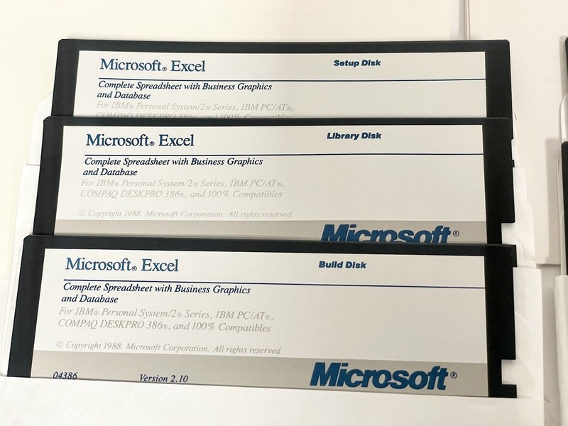 RARE Microsoft Excel Version 2.10 for IBM Personal System/2 + Inserts gallery