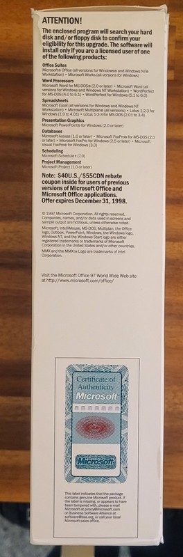 Microsoft Office 97 Standard Edition Windows Upgrade PC, 1996 Big Box gallery