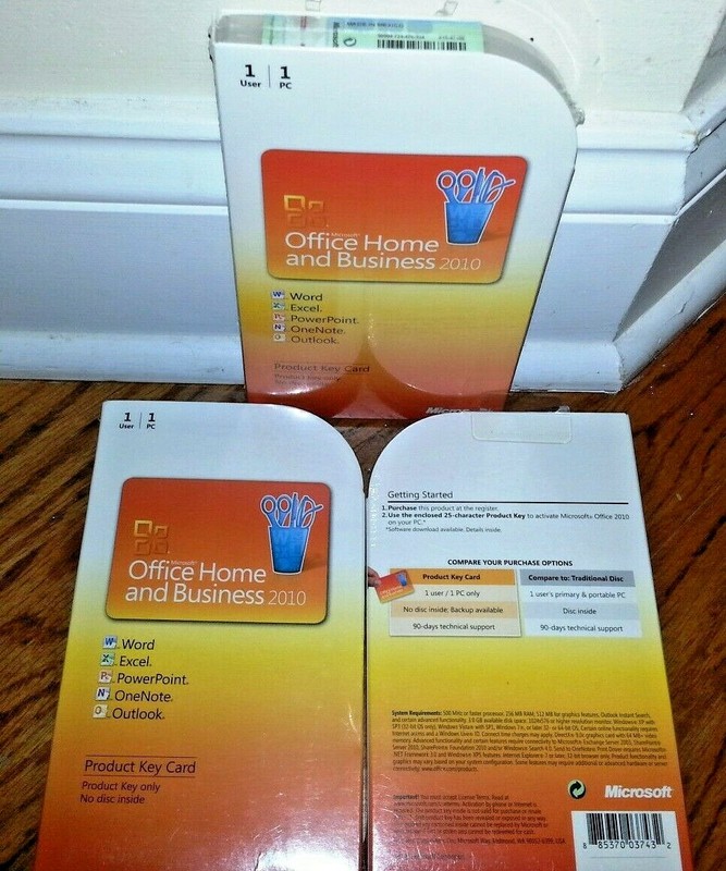 Microsoft Office 2010 Home and Business product key card,SKU T5D-00295,PKC,Full