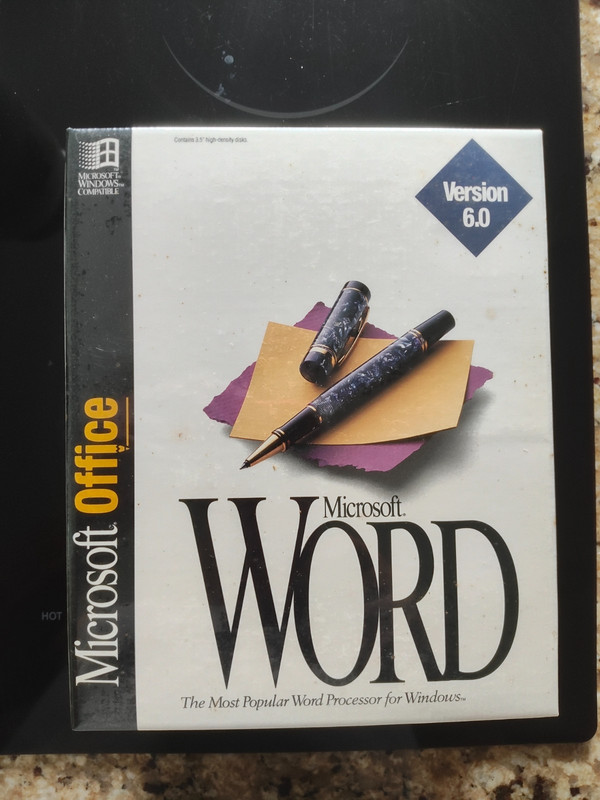 Microsoft Office Word Version 6.0 Retail Package NEW sealed 3.5″ floppy discs
