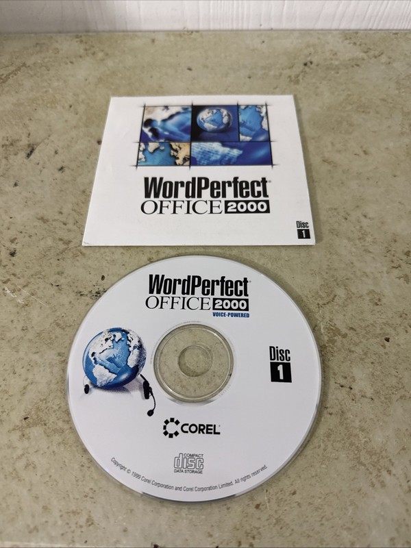 Vintage WordPerfect Office 2000 Professional CD-ROM –