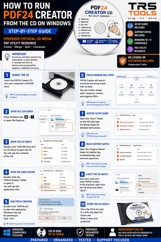 PDF24 Creator Prepared CD Media PDF Utility Setup Guide TRS Tools gallery