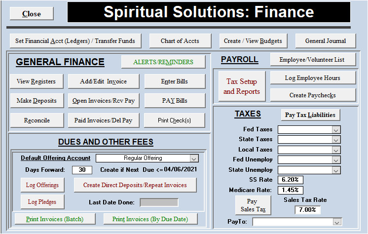 Church database management app named Spiritual Solutions, MS Access Database gallery