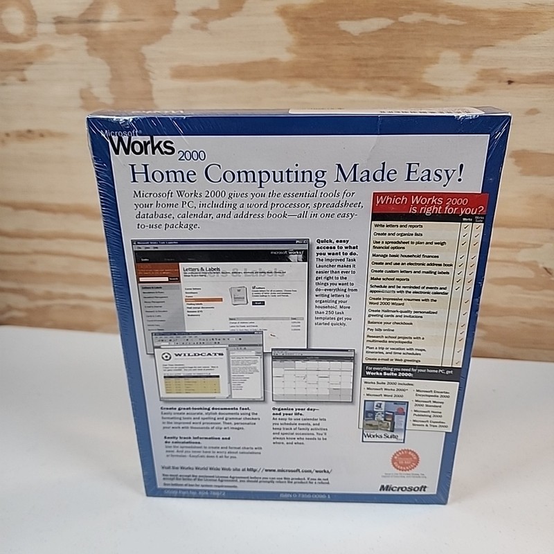 Vintage Microsoft Works 2000 Requires Windows 95 or 98 CD-ROM gallery