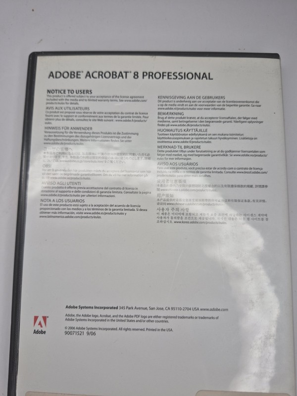 Adobe Acrobat 8 Professional installation CD with Key Code For Macintosh Tested gallery
