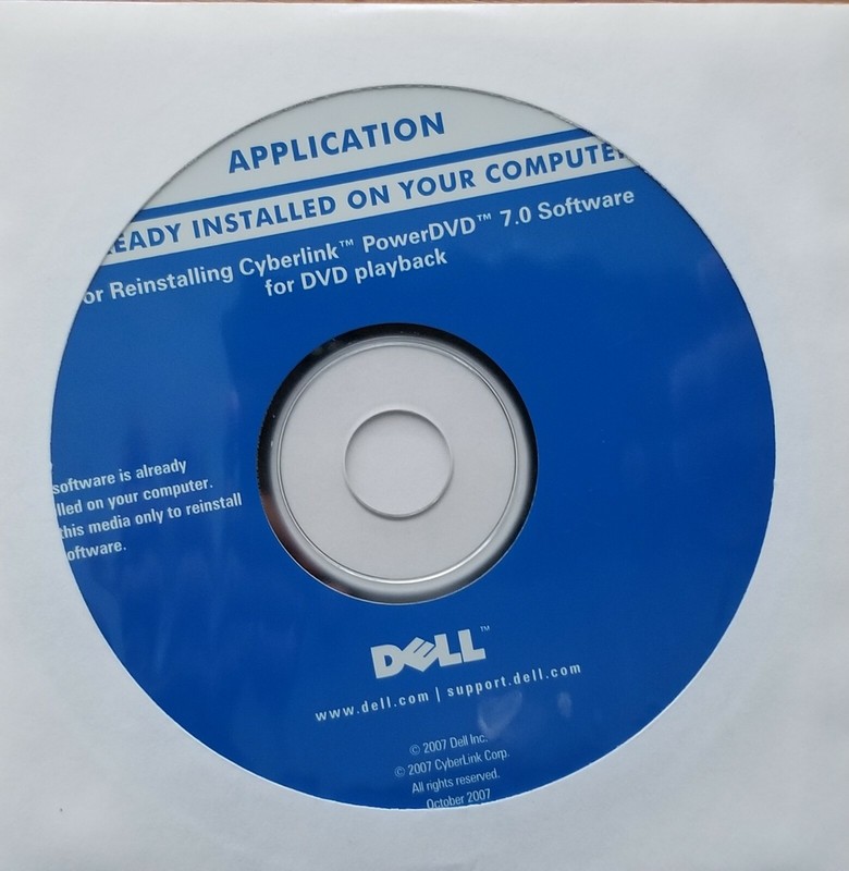 Brand New Genuine Dell Cyberlink PowerDVD 7.0 for DVD playback P/N 0WU803