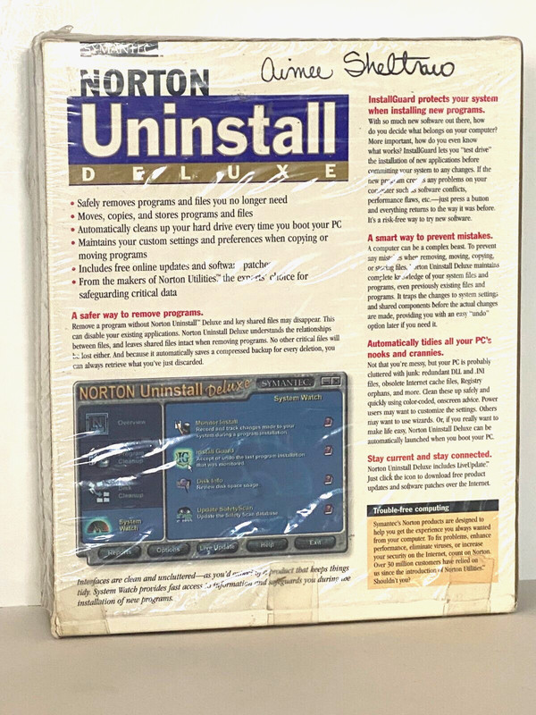 Norton Uninstall Deluxe by Symantec 1997 ~ CD-ROM gallery