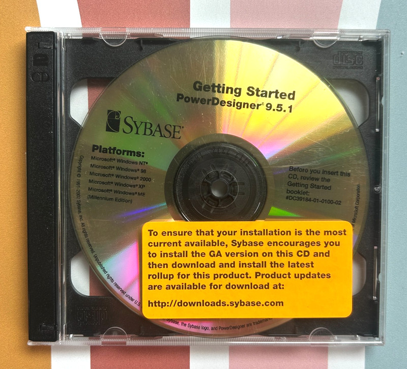 Sybase PowerDesigner Version 9.5.1 CD Set w/ Getting Started and Key