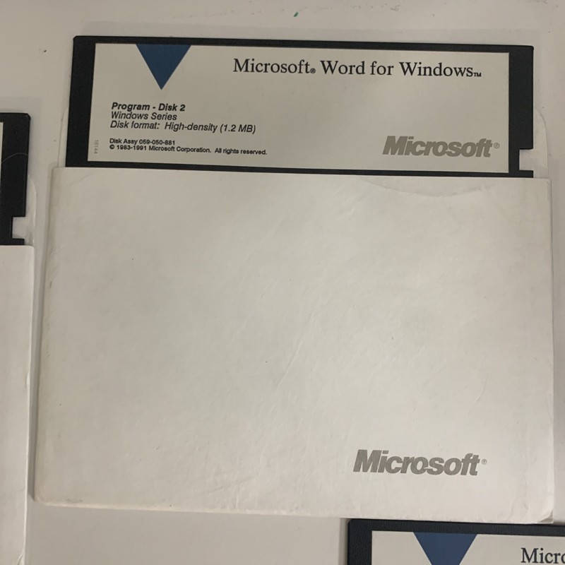 Microsoft Word For Windows Version 2.0 1991 5.25" Floppy Discs gallery
