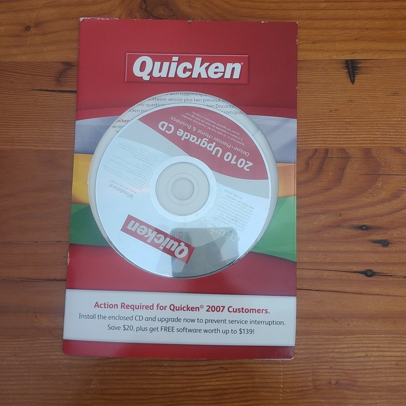 Intuit Quicken 2010 Upgrade Software CD Windows