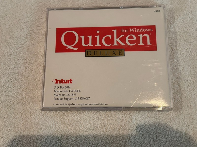 Vintage Quicken Deluxe for Window 95 cd-rom Intuit 1994