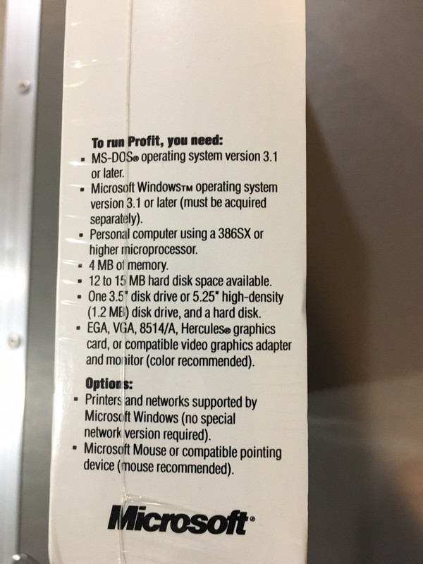 Rare SEALED Microsoft Profit Business Management Accounting Software DOS Windows gallery