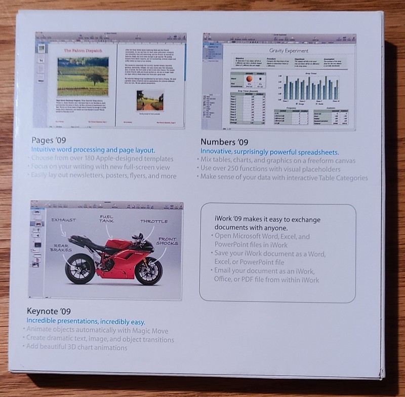 iWork '09 Apple Office Productivity Suite Software MB942Z/A Mac gallery
