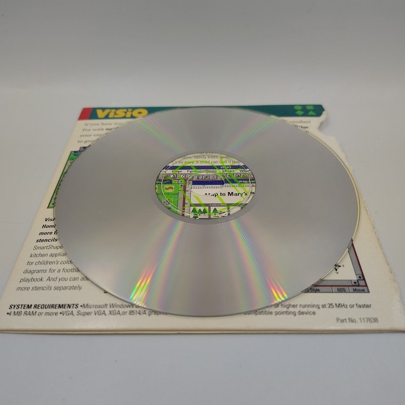 Vintage Microsoft Visio Home Software Disc Only Part 117638 Windows 3.1 Untested gallery