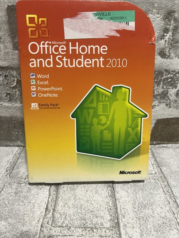 Microsoft Office Home and Student 2010 Software Family Pack Windows 3 User