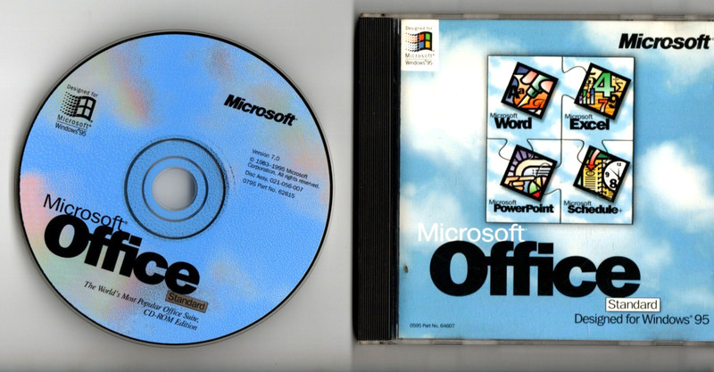 Microsoft Office Standard for Windows 95 Version 7.0 w/ CD Key Original Case